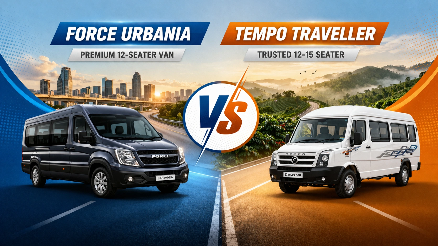 Force Urbania vs Tempo Traveller